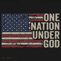 ONE NATION UNDER GOD Christian USA Vintage American Flag T-Shirt thumb 7