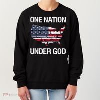 One Nation Under God American Flag Gift Women's Sweatshirt thumb 0