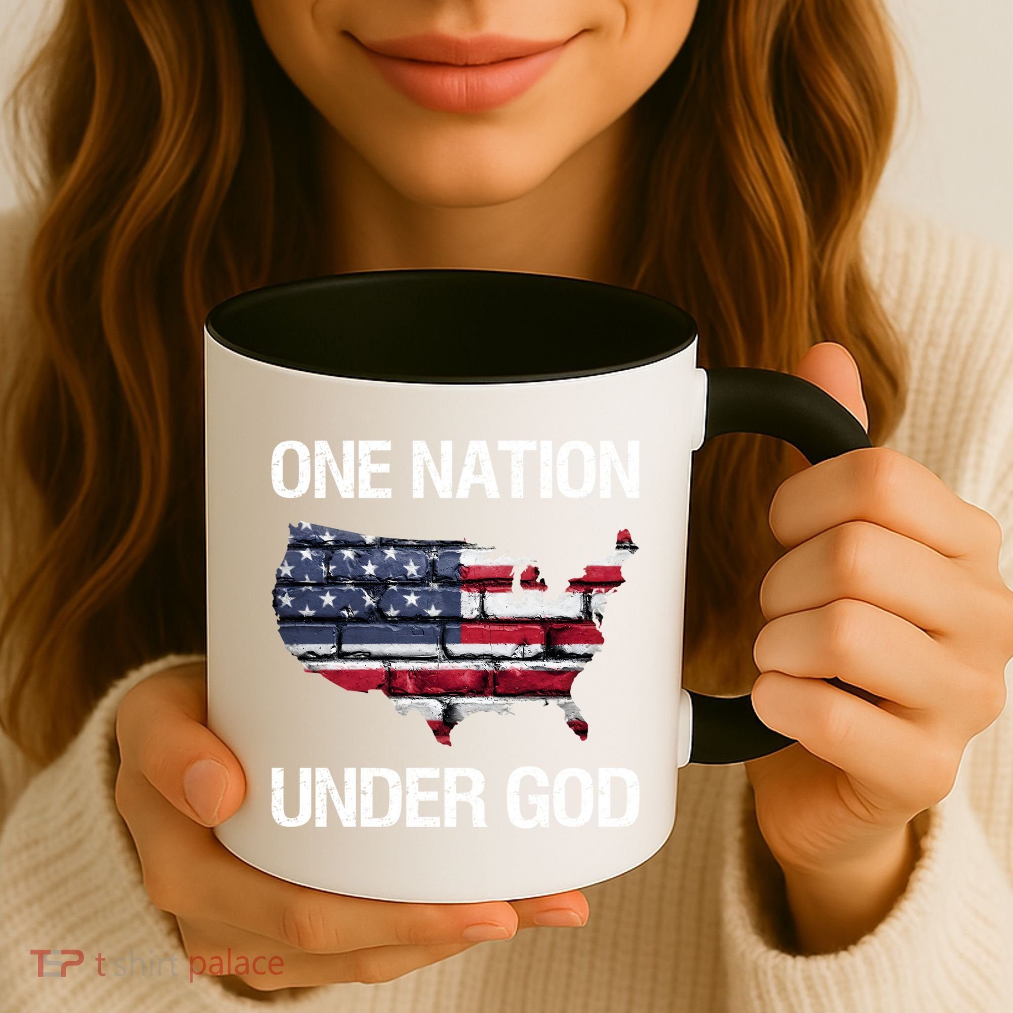 One Nation Under God American Flag Gift Coffee Mug