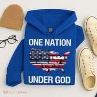 One Nation Under God American Flag Gift Hoodie thumb 4