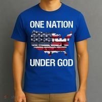 One Nation Under God American Flag Gift T-Shirt thumb 3