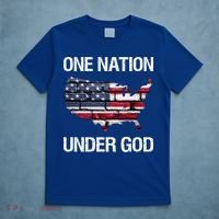 One Nation Under God American Flag Gift T-Shirt thumb 5