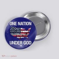 One Nation Under God American Flag Gift Button thumb 0