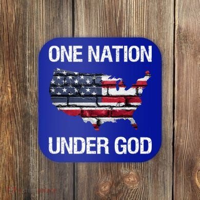 One Nation Under God American Flag Gift Coaster