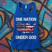 One Nation Under God American Flag Gift Women's Tank Top thumb 3