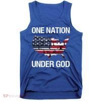One Nation Under God American Flag Gift Tank Top thumb 0