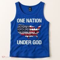 One Nation Under God American Flag Gift Tank Top thumb 2