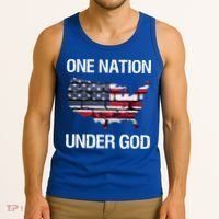 One Nation Under God American Flag Gift Tank Top thumb 3
