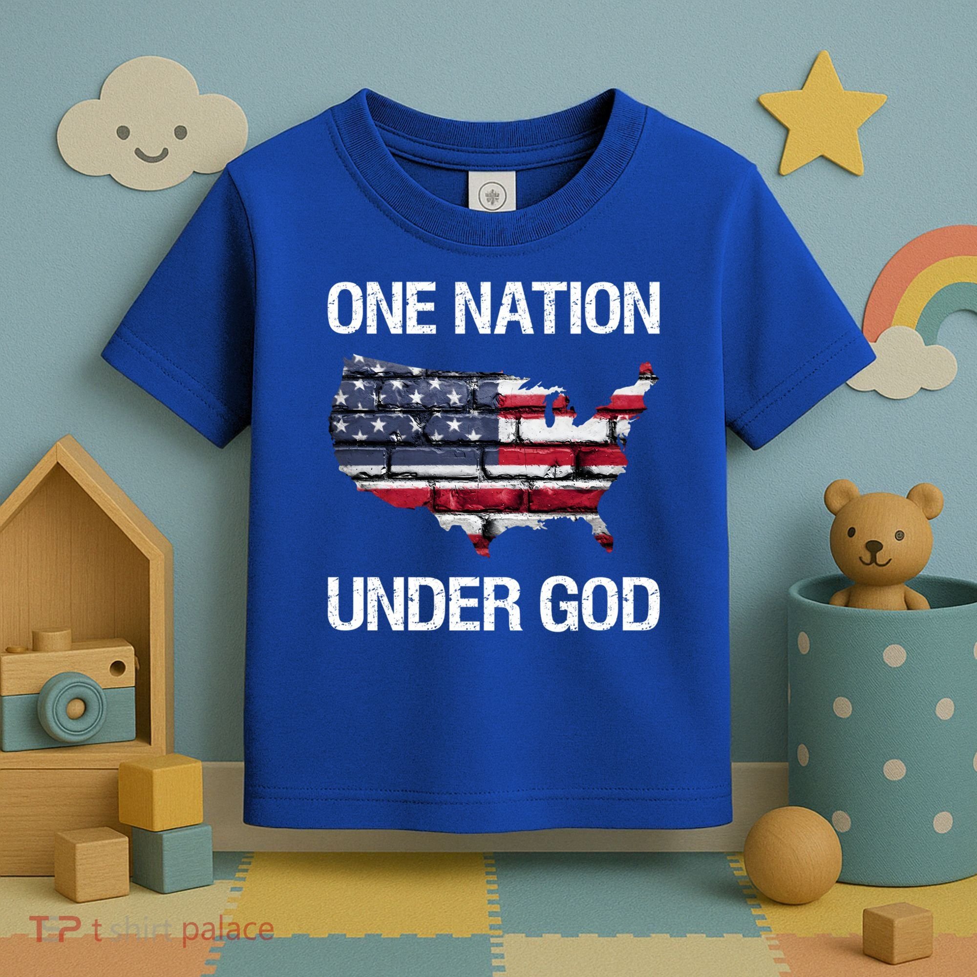 One Nation Under God American Flag Gift Toddler T-Shirt