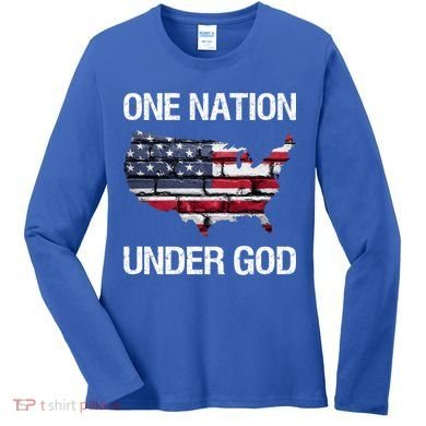One Nation Under God American Flag Gift Women's Long Sleeve Shirt