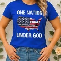 One Nation Under God American Flag Gift Women's T-Shirt thumb 2