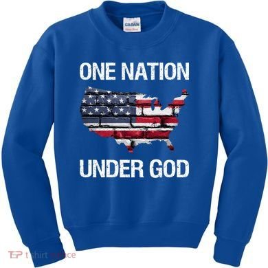 One Nation Under God American Flag Gift Kids Sweatshirt