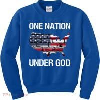 One Nation Under God American Flag Gift Kids Sweatshirt thumb 0
