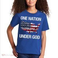 One Nation Under God American Flag Gift Kids T-Shirt thumb 2