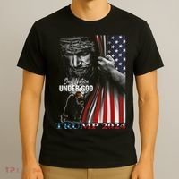 One Nation Under God Trump 2024 God American Flag T-Shirt thumb 3