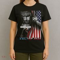One Nation Under God Trump 2024 God American Flag T-Shirt thumb 4