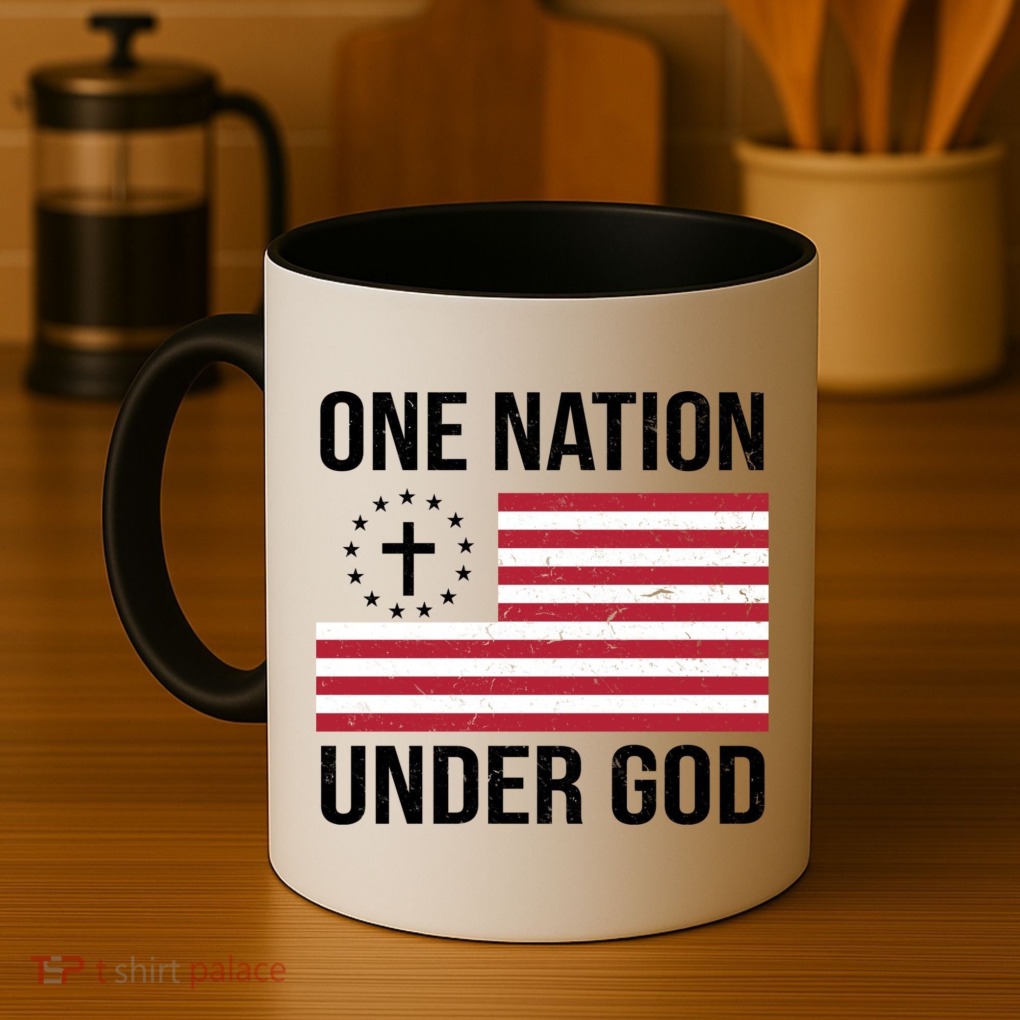 One Nation Under God American Christian Flag Coffee Mug