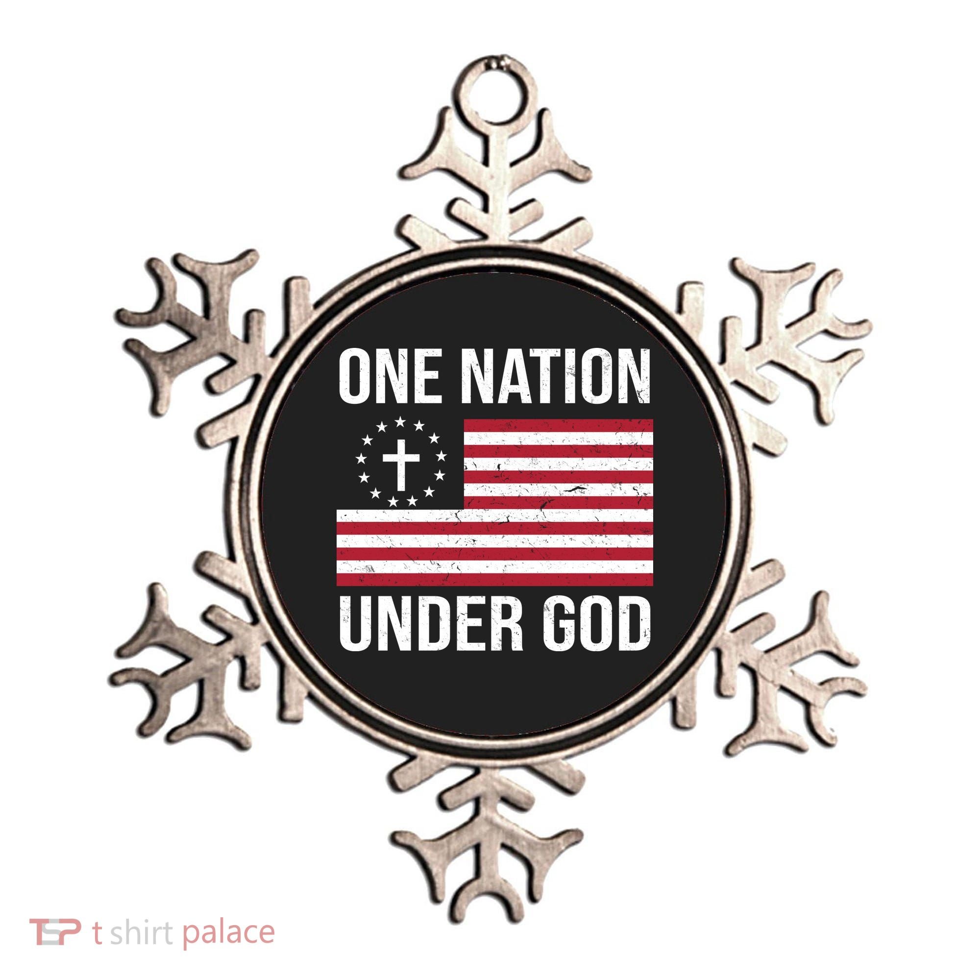 One Nation Under God American Christian Flag Ornament