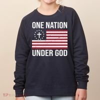 One Nation Under God American Christian Flag Women's Sweatshirt thumb 0