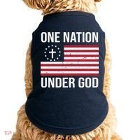 One Nation Under God American Christian Flag Doggie Tank thumb 0