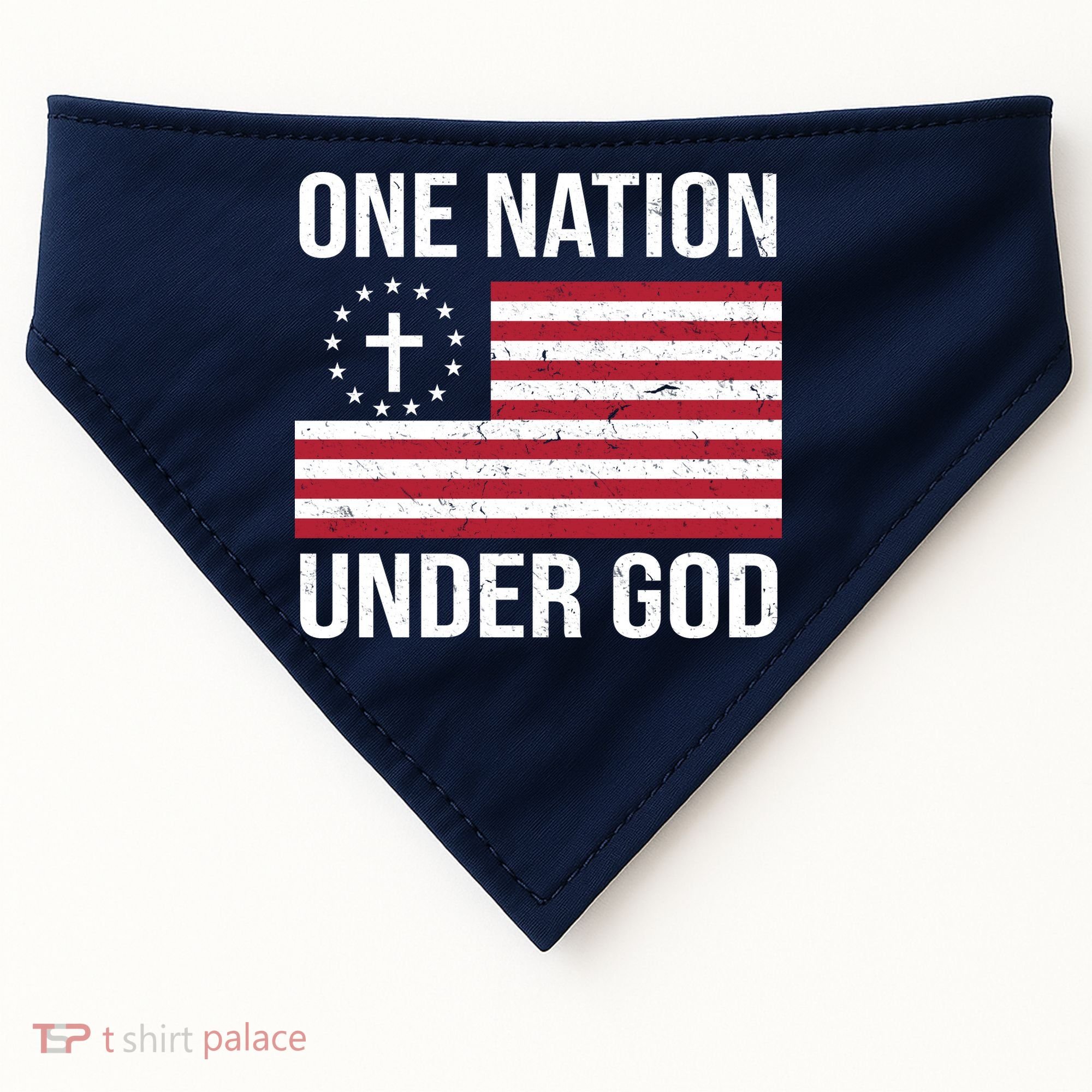One Nation Under God American Christian Flag USA-Made Doggie Bandana