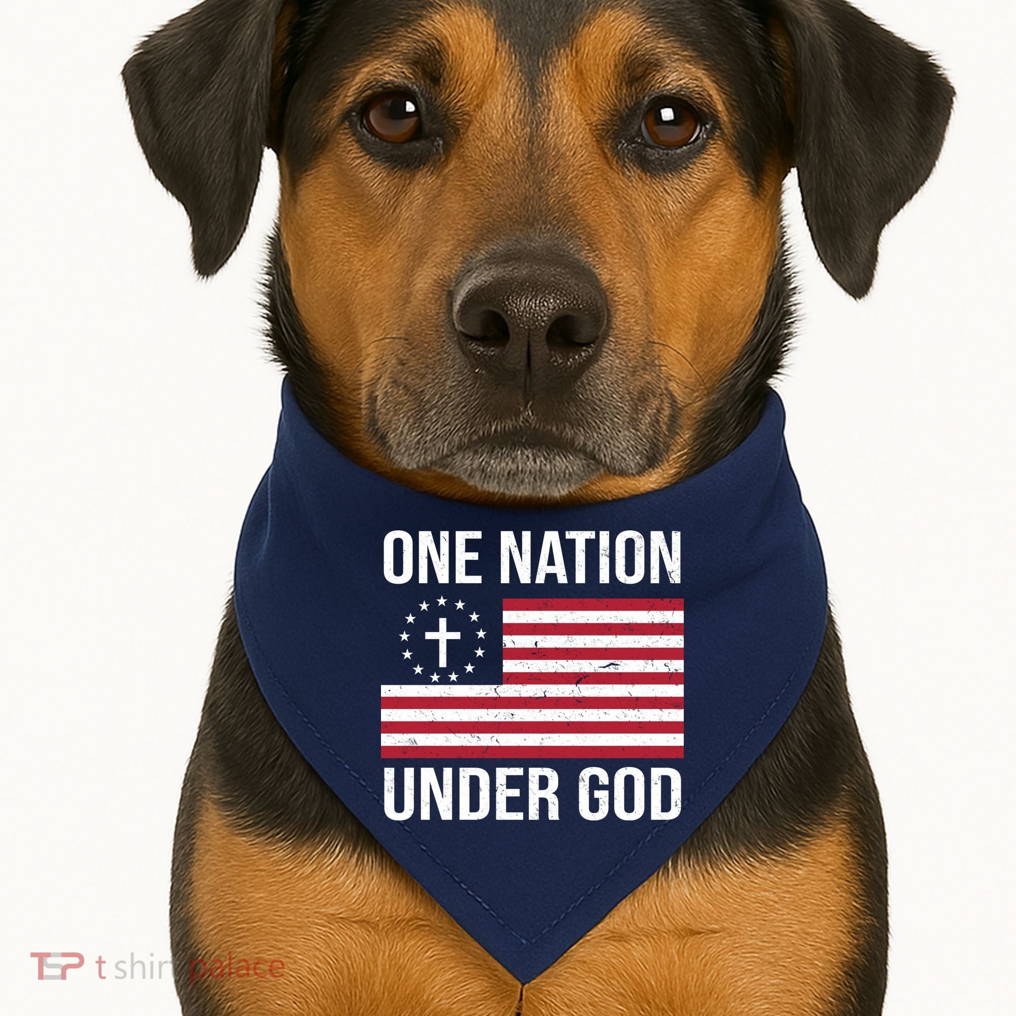 One Nation Under God American Christian Flag USA-Made Doggie Bandana