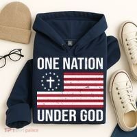 One Nation Under God American Christian Flag Hoodie thumb 4