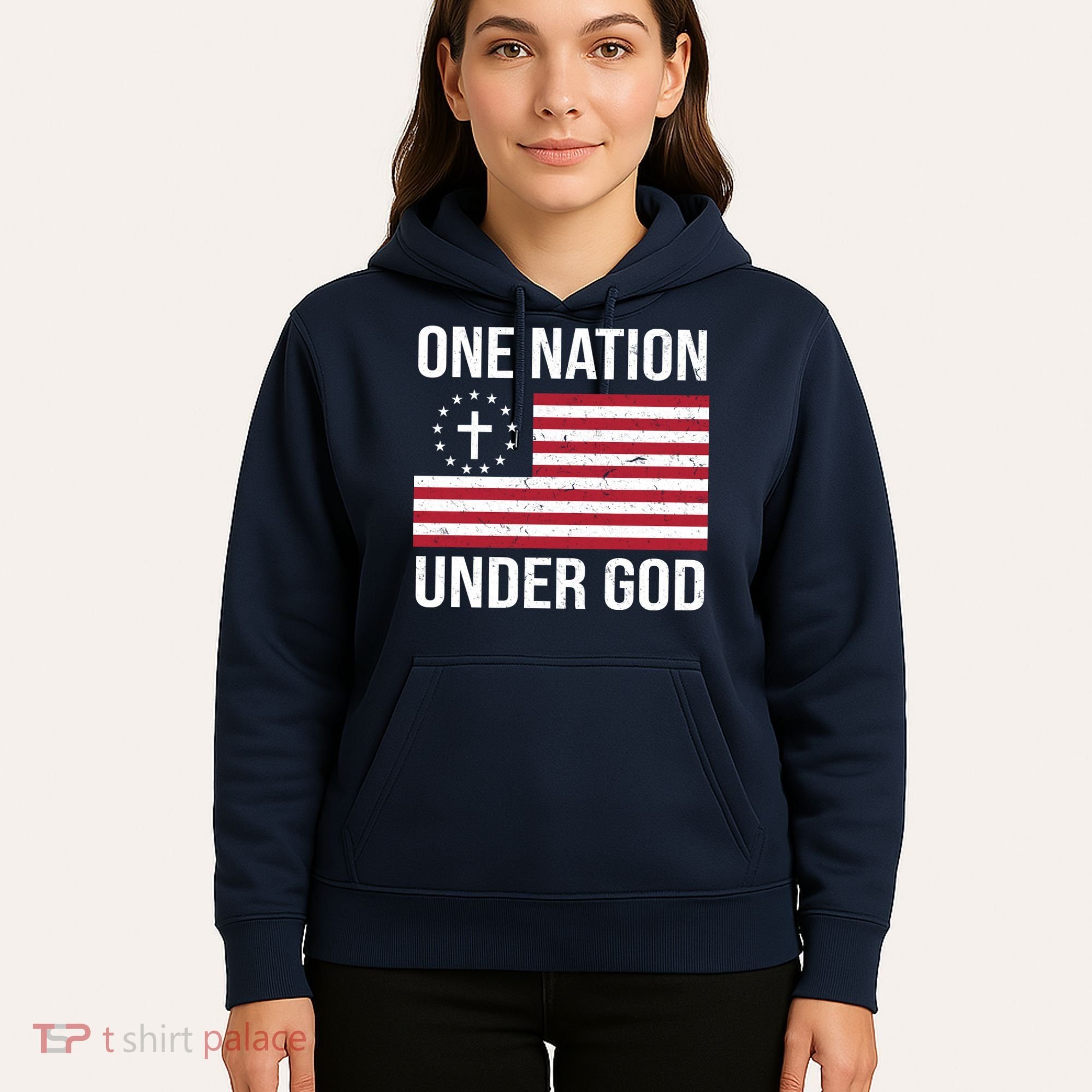 One Nation Under God American Christian Flag Hoodie