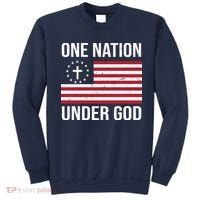 One Nation Under God American Christian Flag Sweatshirt thumb 0