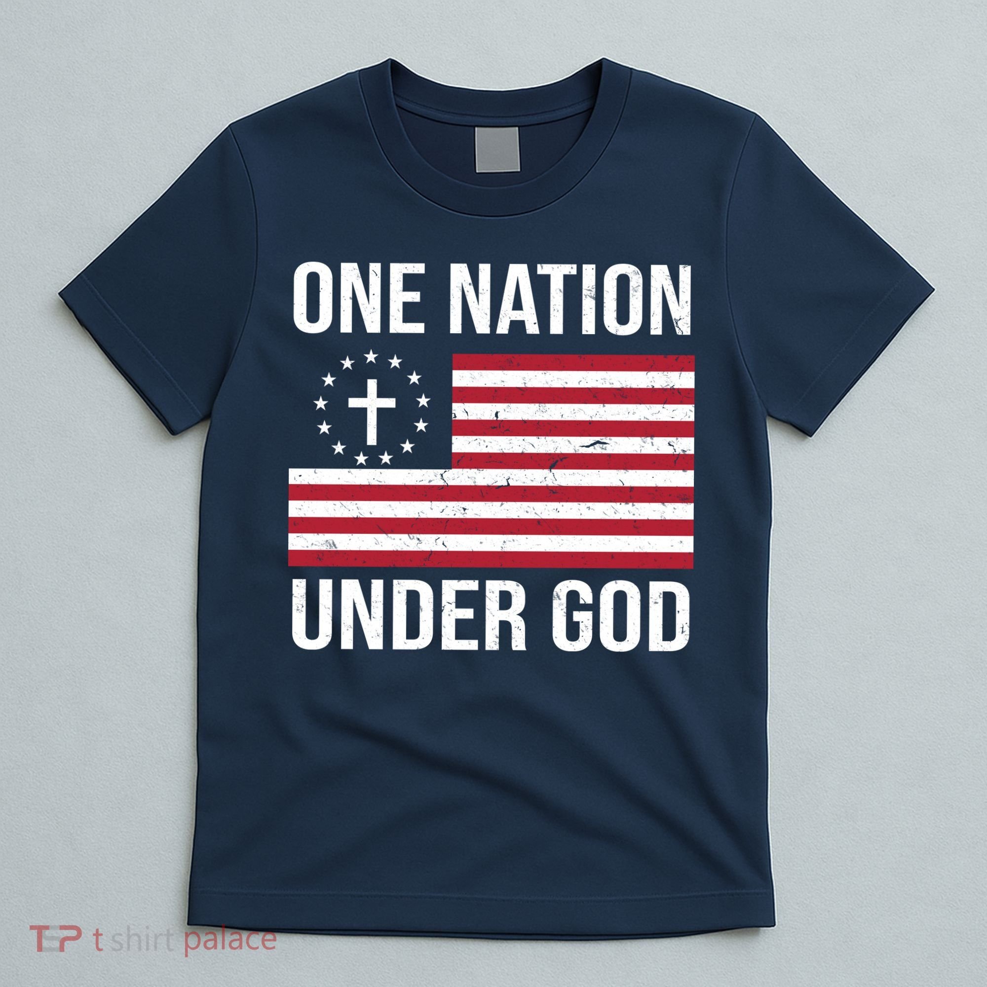 One Nation Under God American Christian Flag T-Shirt