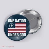 One Nation Under God American Christian Flag Button thumb 0