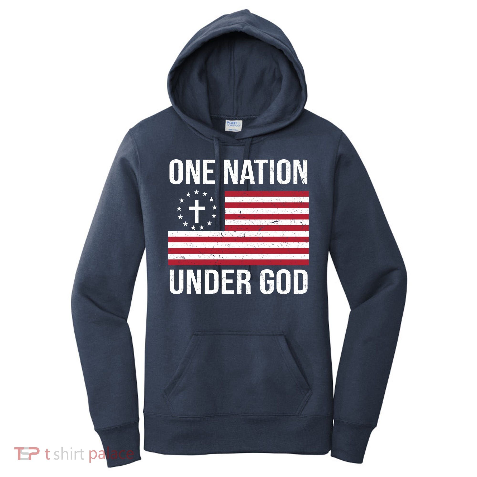 One Nation Under God American Christian Flag Women's Hoodie