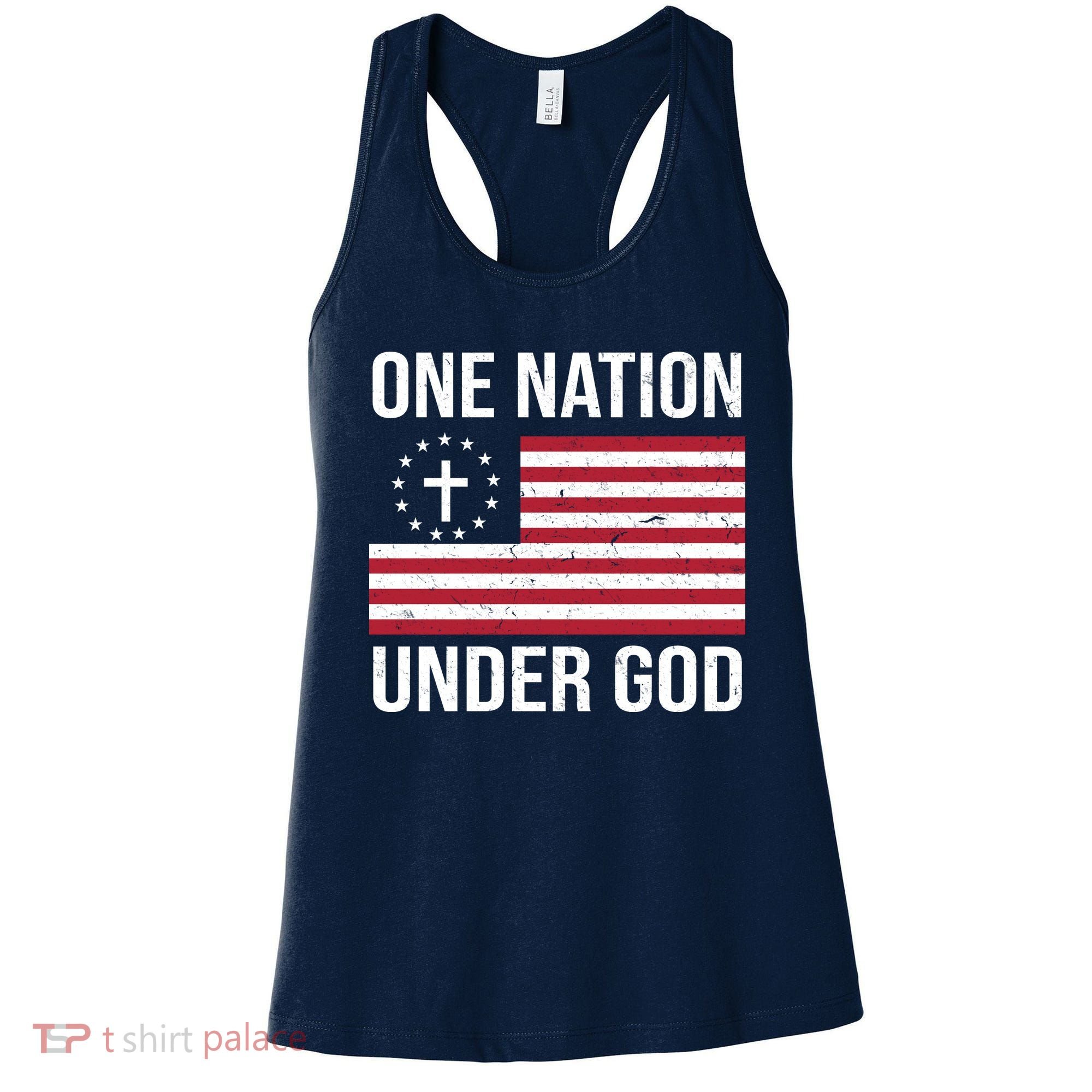 One Nation Under God American Christian Flag Women's Tank Top