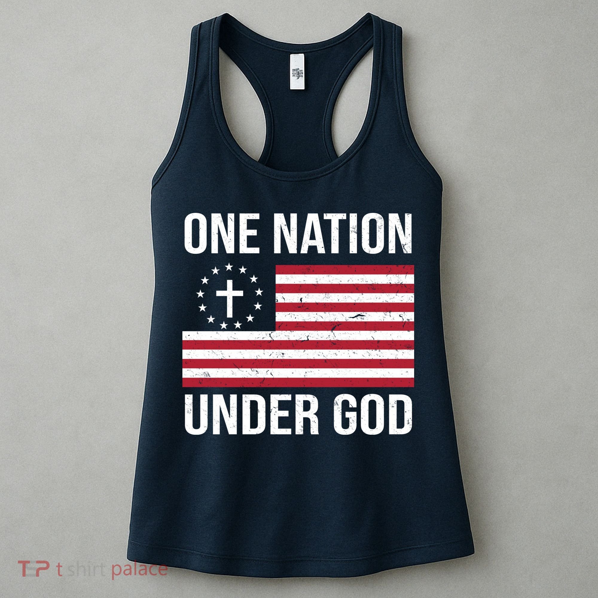 One Nation Under God American Christian Flag Women's Tank Top