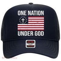 One Nation Under God American Christian Flag Hat thumb 0