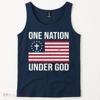 One Nation Under God American Christian Flag Tank Top thumb 2