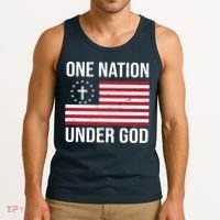 One Nation Under God American Christian Flag Tank Top thumb 3