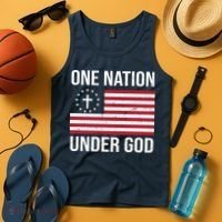 One Nation Under God American Christian Flag Tank Top thumb 4