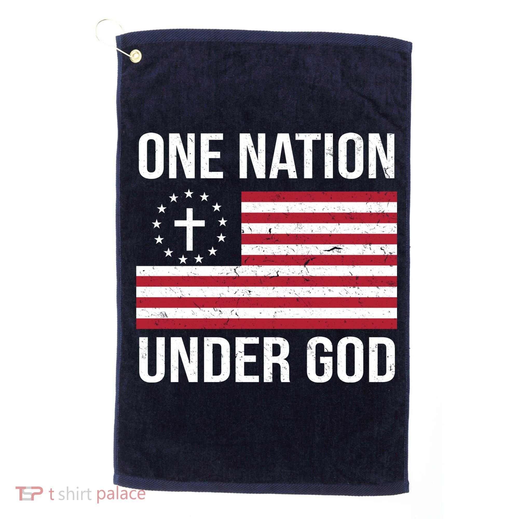 One Nation Under God American Christian Flag Golf Towel
