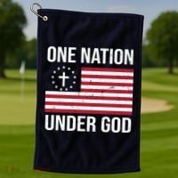 One Nation Under God American Christian Flag Golf Towel thumb 1
