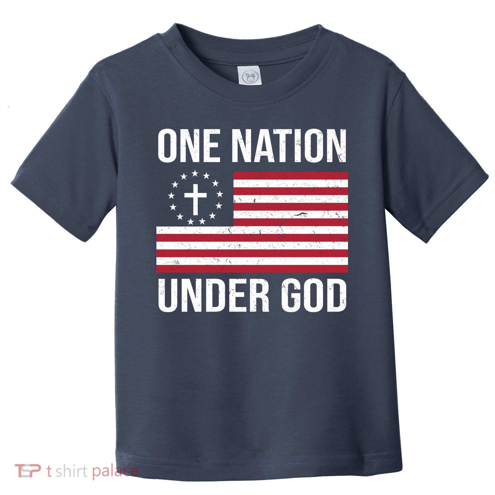 One Nation Under God American Christian Flag Toddler T-Shirt