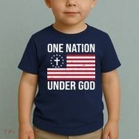 One Nation Under God American Christian Flag Toddler T-Shirt thumb 2