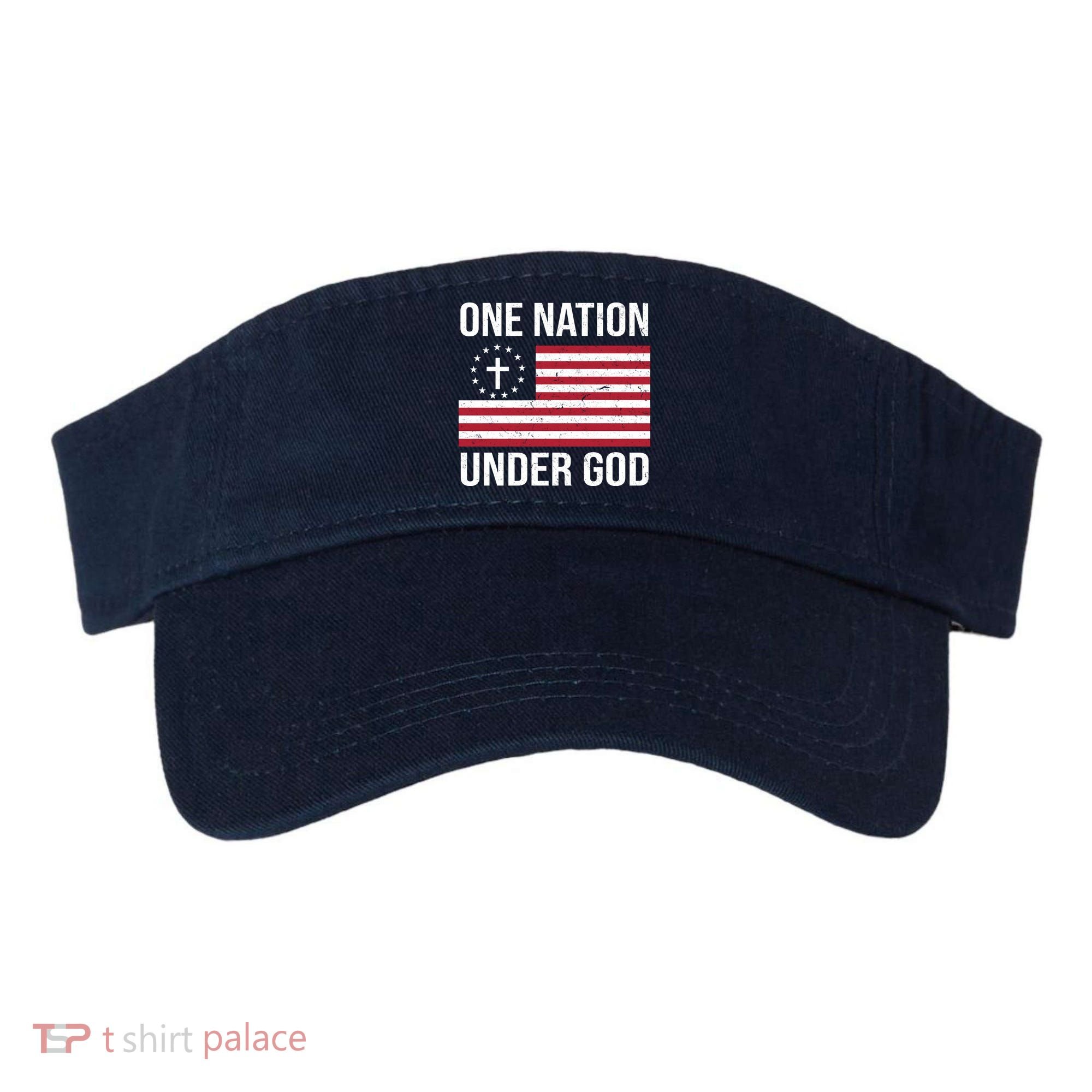 One Nation Under God American Christian Flag Visor