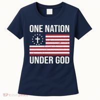 One Nation Under God American Christian Flag Women's T-Shirt thumb 0