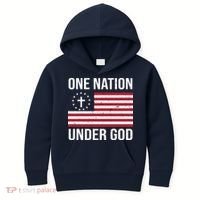 One Nation Under God American Christian Flag Kids Hoodie thumb 0