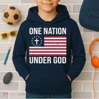 One Nation Under God American Christian Flag Kids Hoodie thumb 2