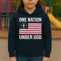 One Nation Under God American Christian Flag Kids Hoodie thumb 3