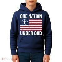One Nation Under God American Christian Flag Kids Hoodie thumb 4