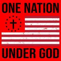 One Nation Under God American Christian Flag Santa Hat thumb 1