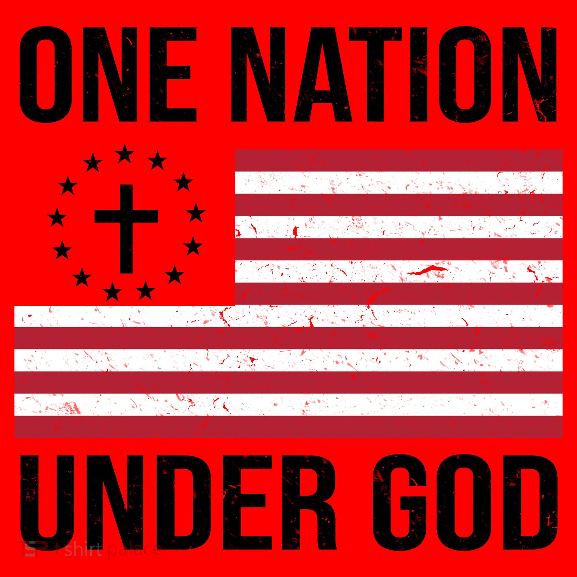 One Nation Under God American Christian Flag Santa Hat